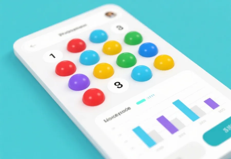 号码选择与数据图表界面示意图